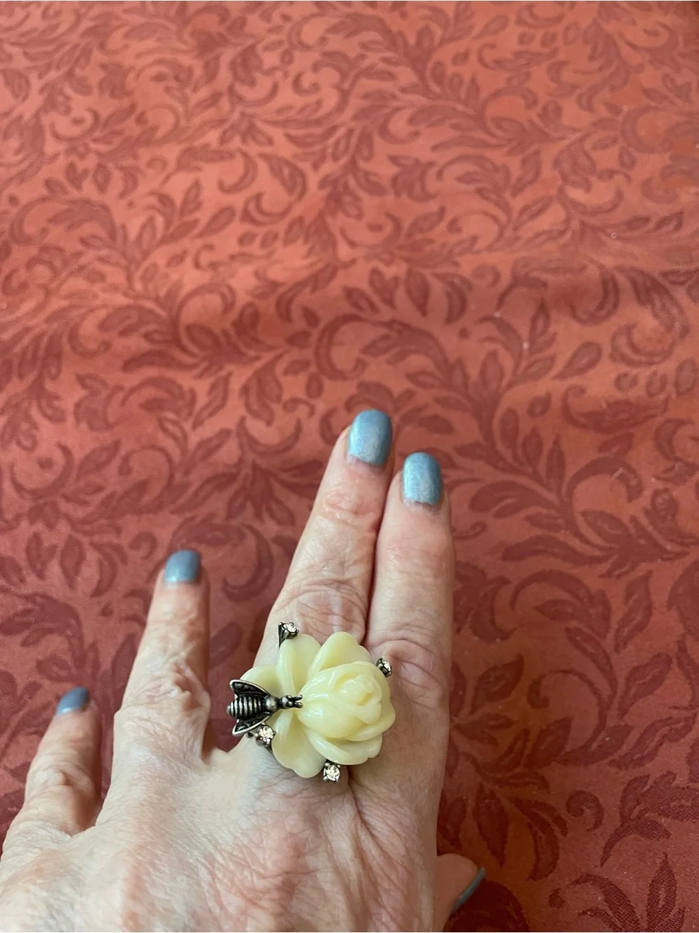 Carved Bee Ring crystals